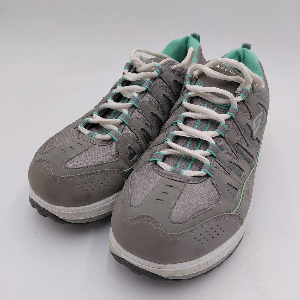 Skechers Shape-ups Womens 7 Gray Mint Rocker Bottom Walking Shoes SN 57003
